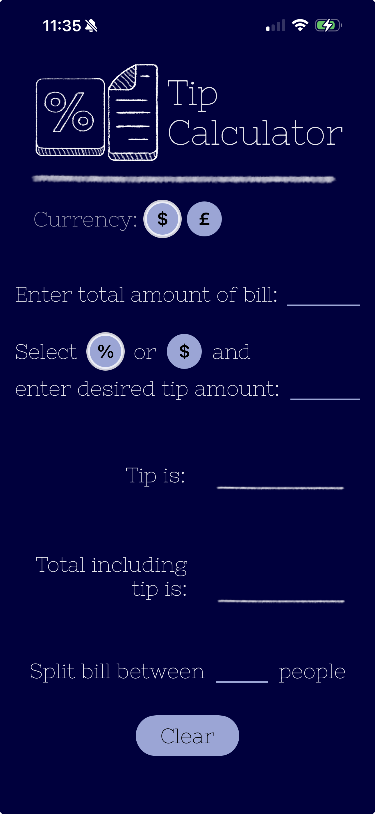 TipCalculator screenshot
